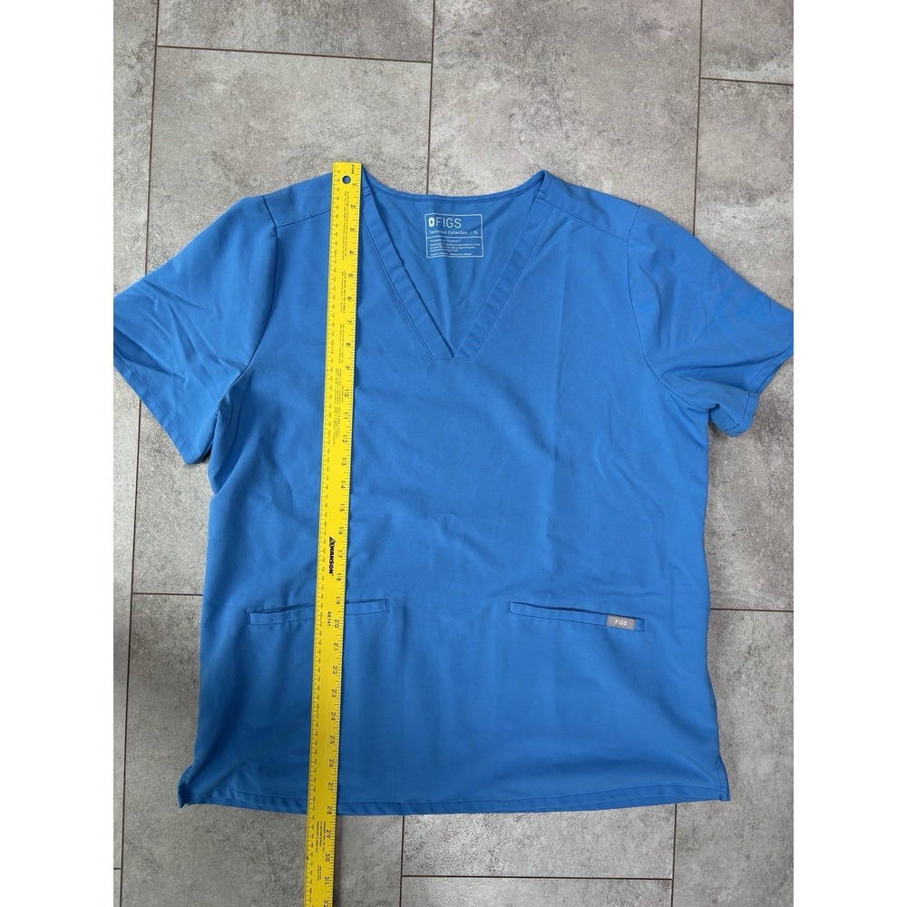 2 FIGS Casma Scrub Tops Women's XL Blue Medical Nurse Uniform Lot - Picture 6 of 7